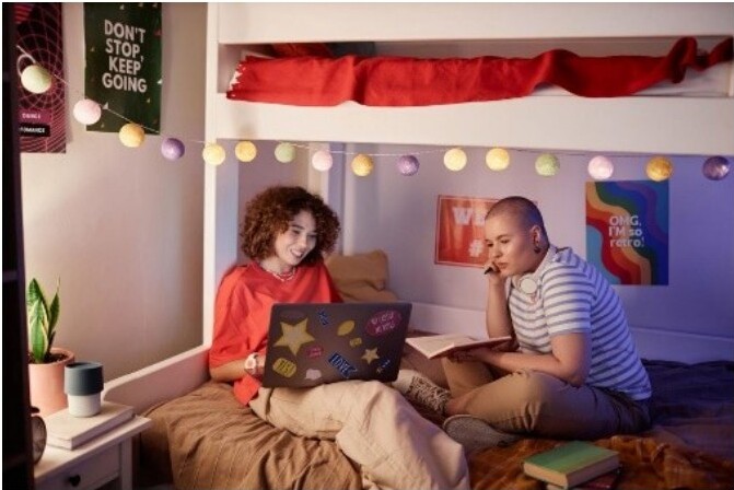 Students studying
