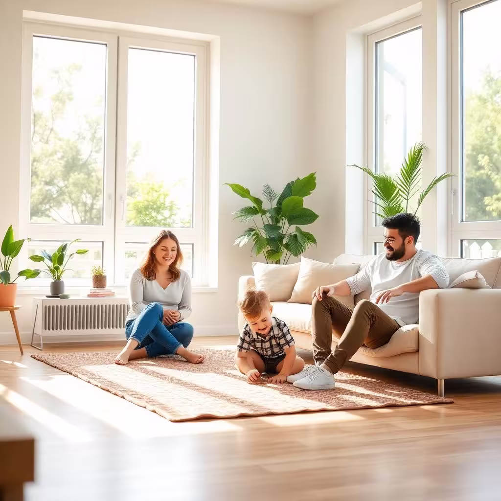 Family enjoying a healthier living environment with probiotic protection
