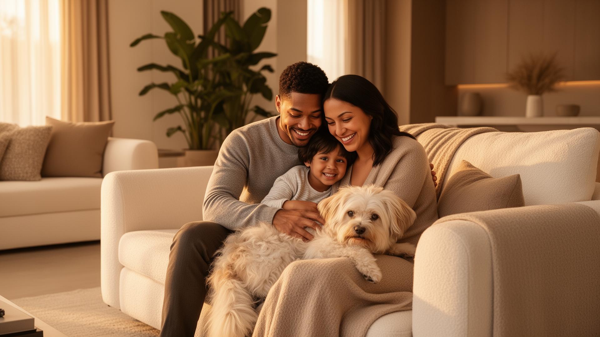 A family enjoying a healthier living environment with probiotic protection